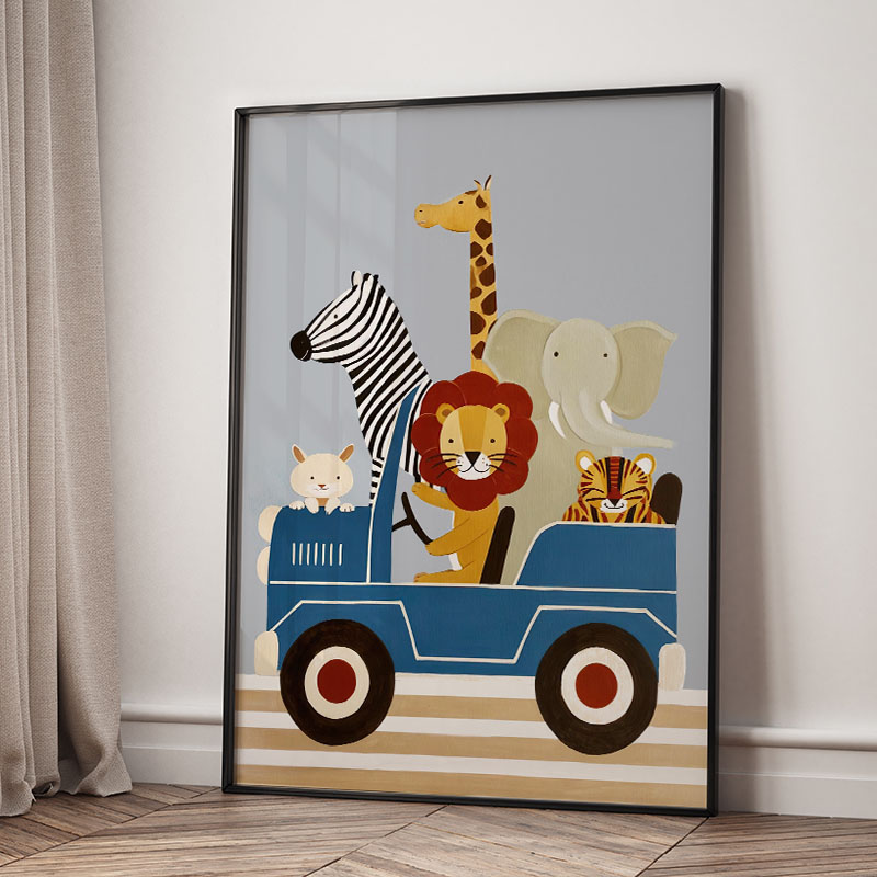 Lukisan Kanvas Seni Dinding Ka - Baby Nursery Animal Prints ulasan dan harga