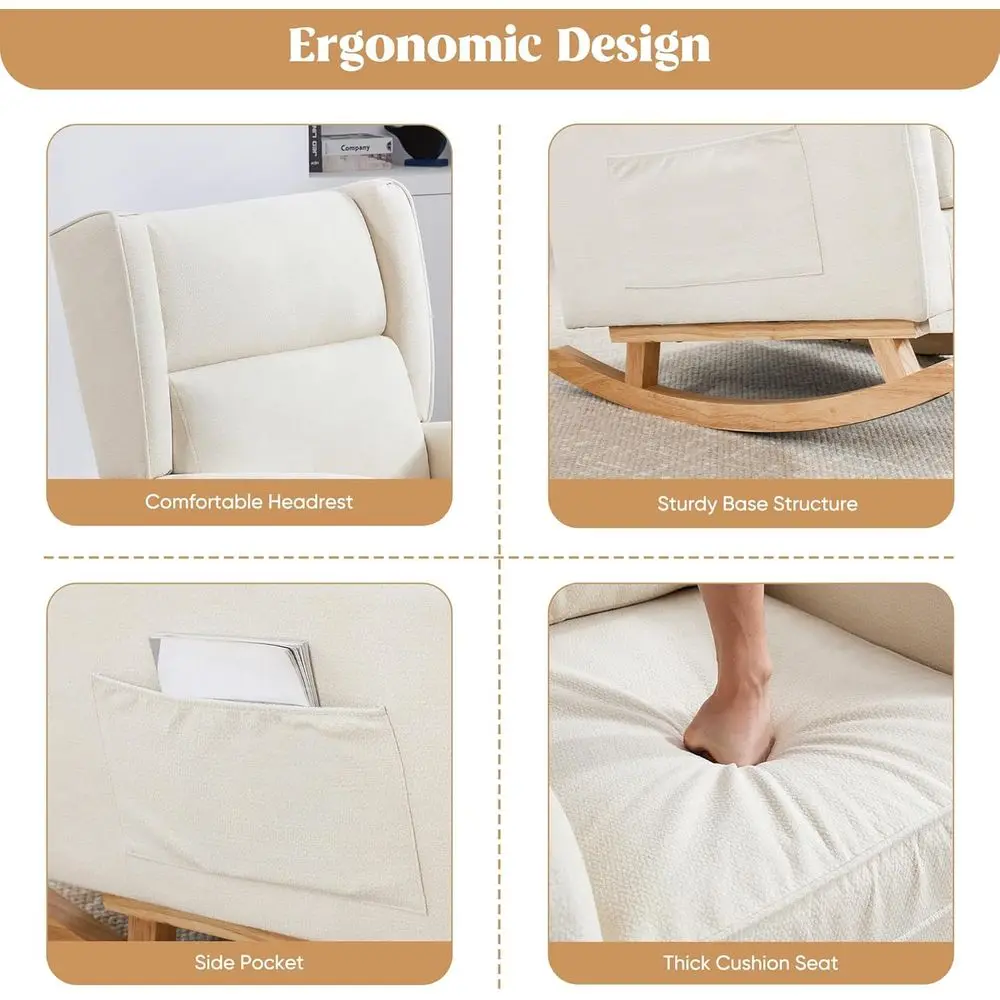 Kursi Goyang Kayu Solid Sandar - Rocking Chair Nursery ulasan dan harga