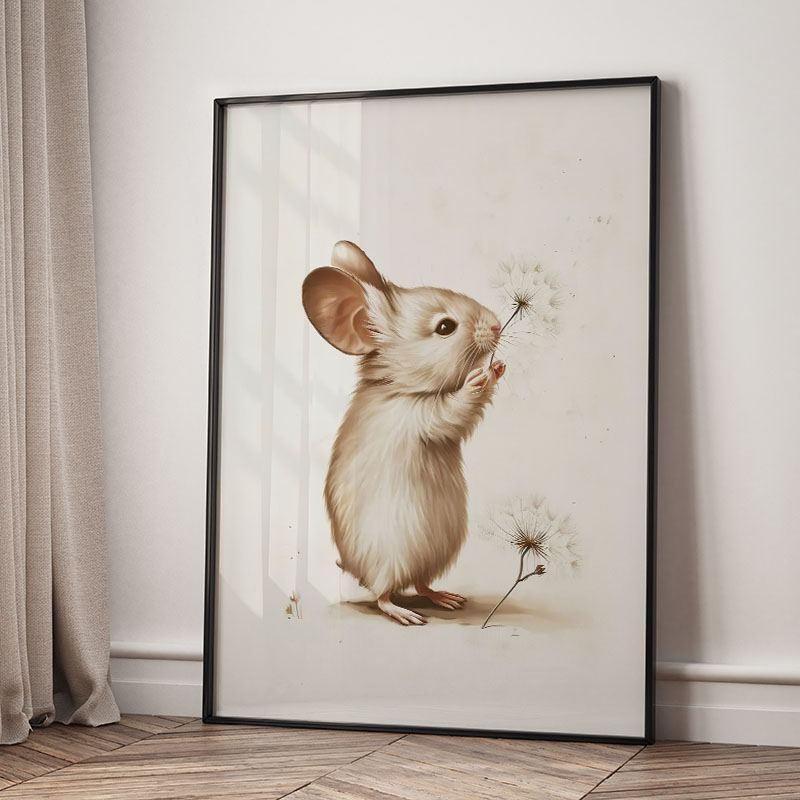 Poster Hewan Beruang Kelinci R - Baby Nursery Animal Prints ulasan dan harga